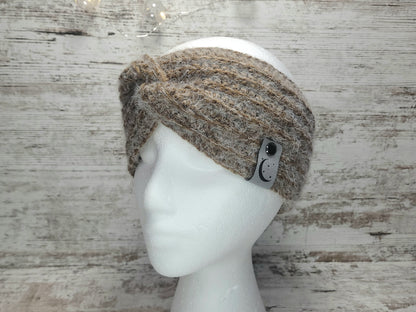 Twisted Ear Warmer - Nutmeg Frost