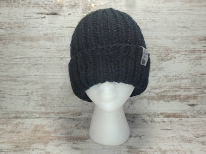Chunky Knit Beanie - Black Sparkle